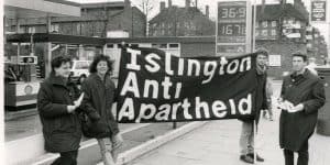 Picture of the Islington Anti Apartheid demo, Islington Local History Centre