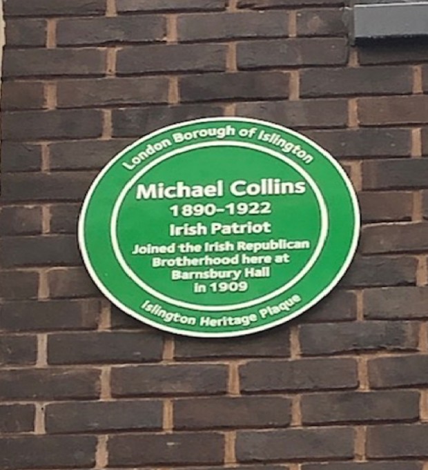 Michael Collins plaque on Barnsbury Street